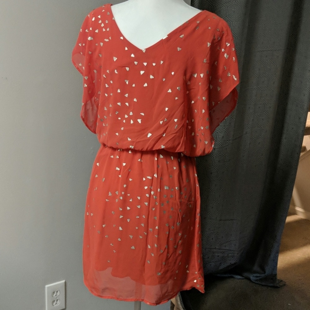 Orange Flowy Summer Dress - Picture 2 of 2